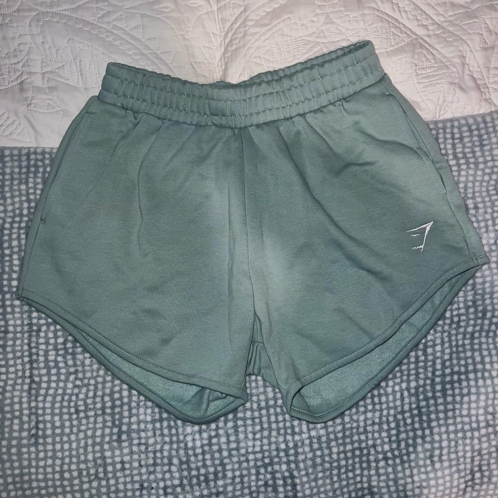 Gymshark teal training sweat shorts